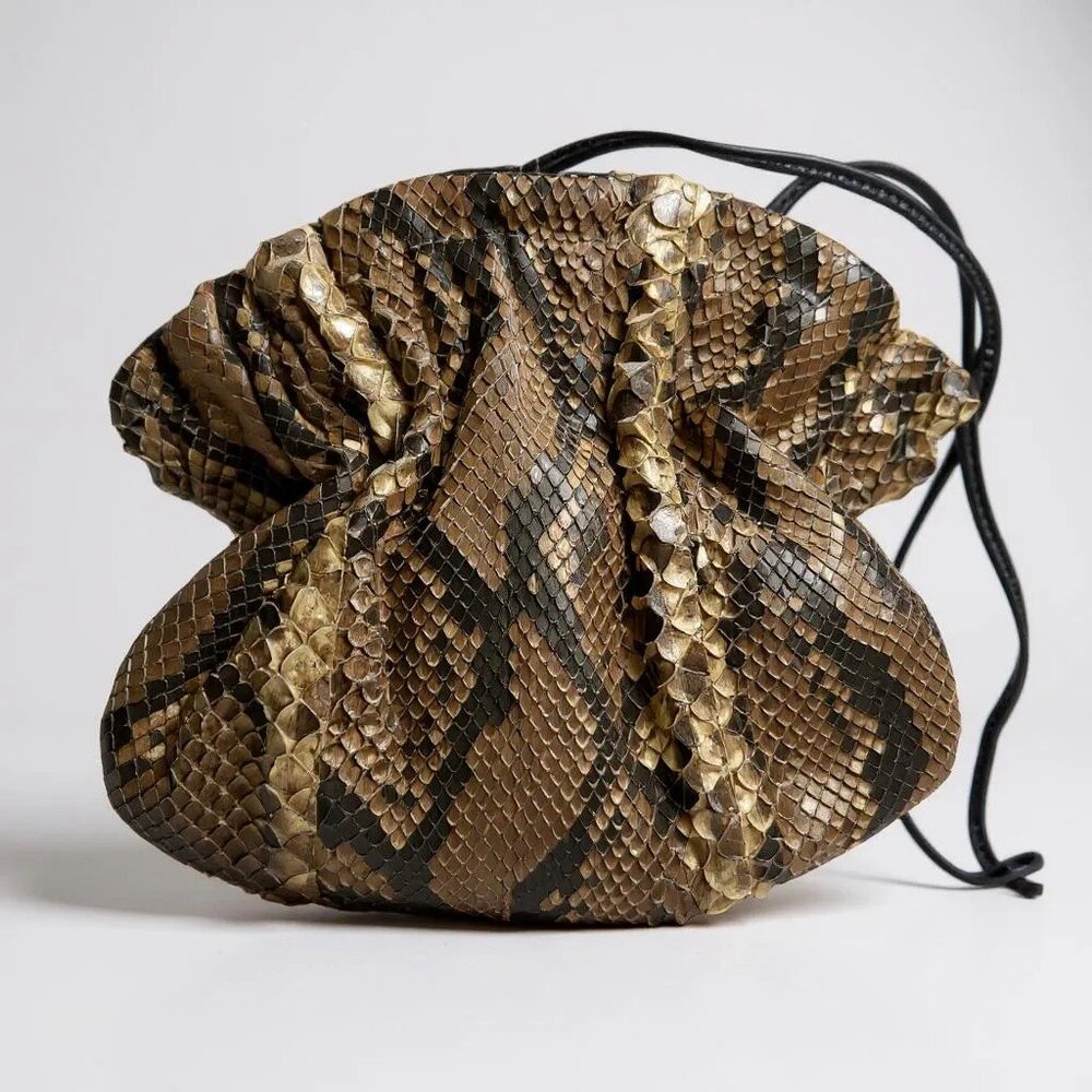 NINA SALVADORE PYTHON SKIN CROSSBODY BAG